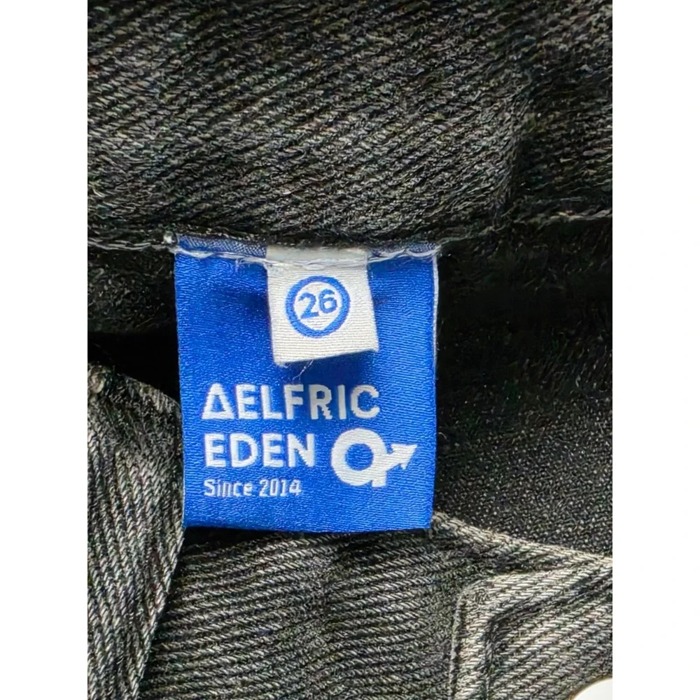 Aelfric Eden Baggy Jeans Women 26 Black Denim Utility Pocket Wide Leg Streetwear